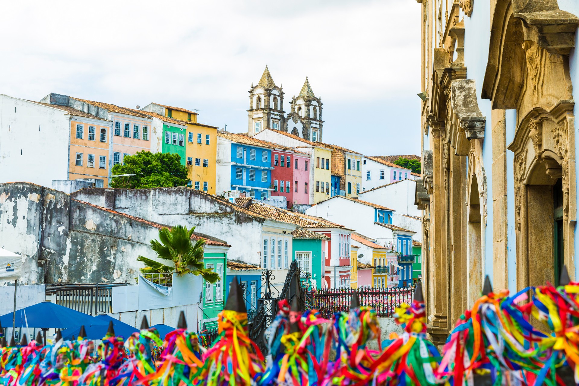 Colorful houses in Salvador, Brazil