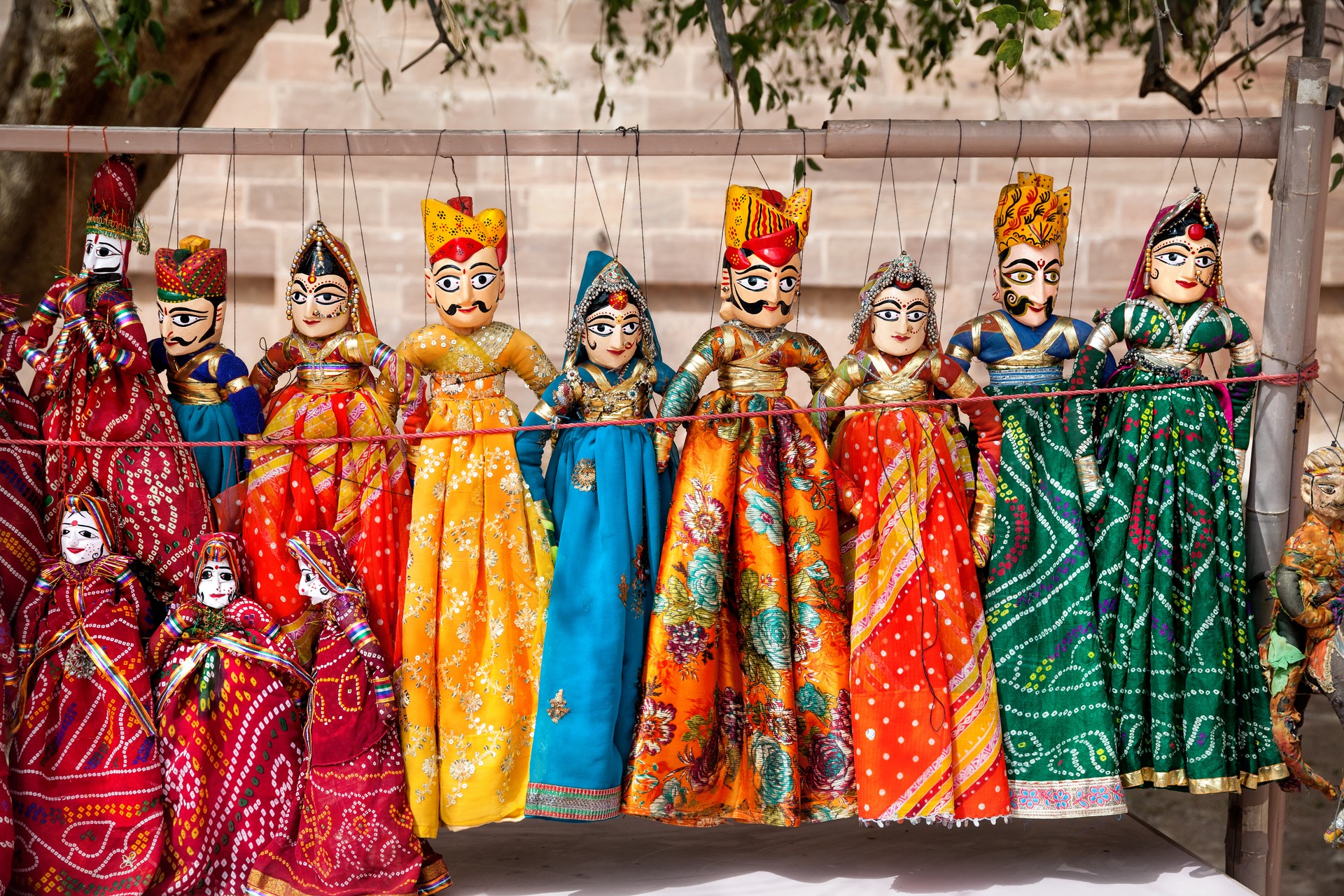Traditional puppets on display at the Jodhpur City Palace in Rajasthan
