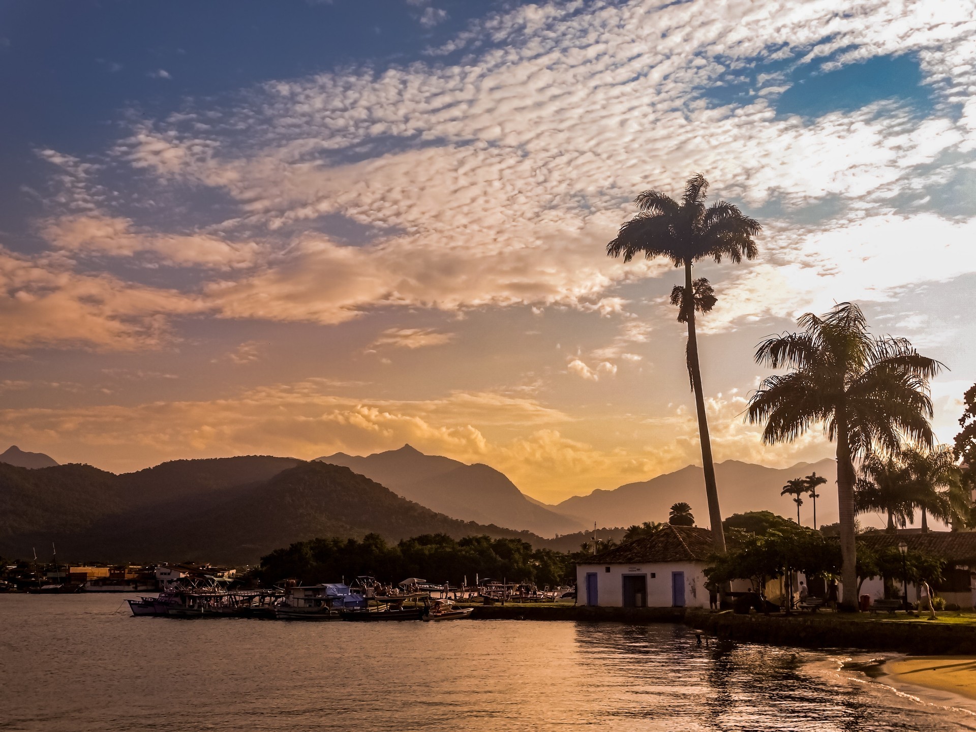 Landscape of Paraty at sunset