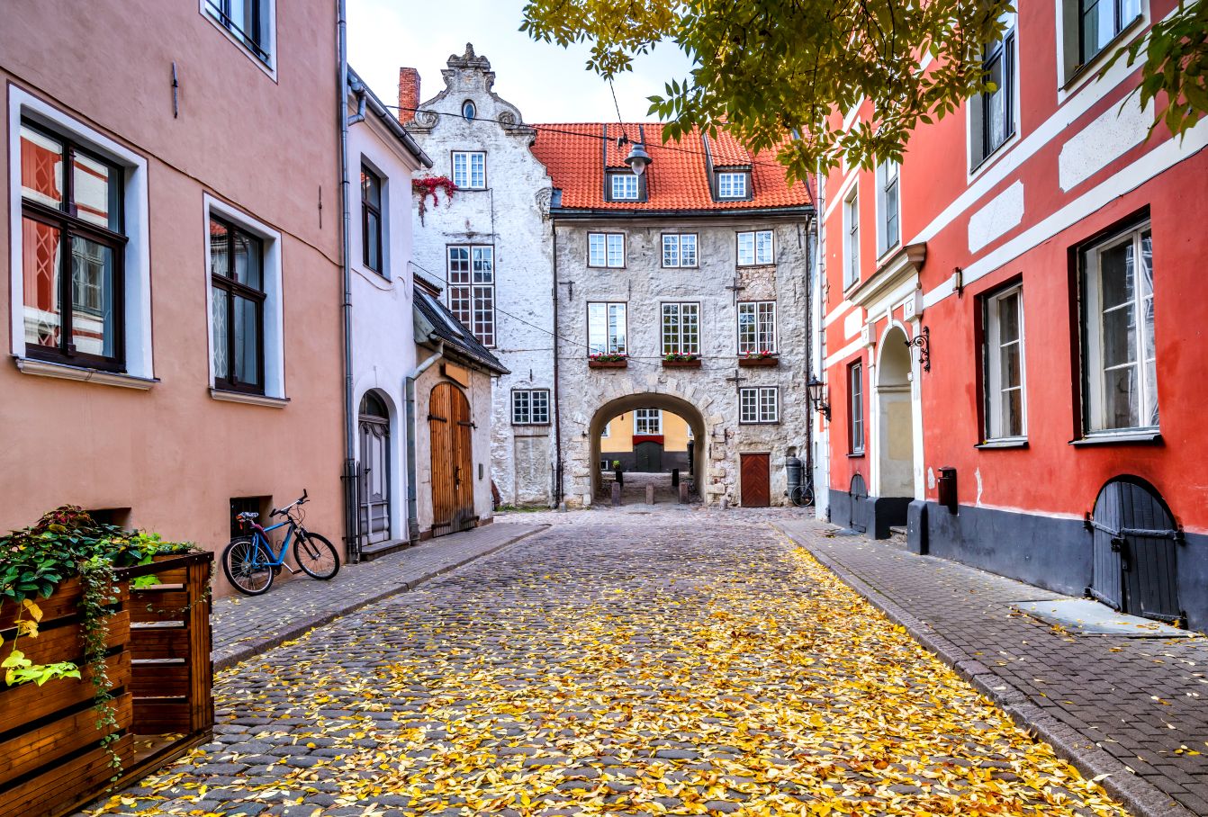 Old Town in the fall in Riga, Latvia