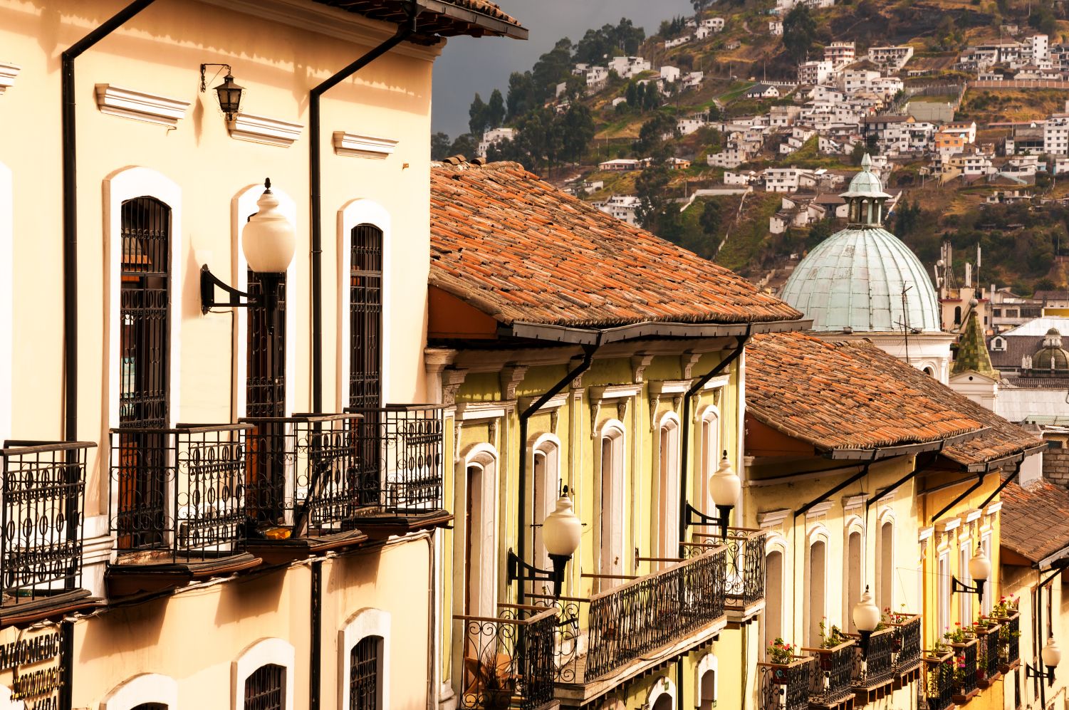 Colonial buildings in Quito, Ecuador