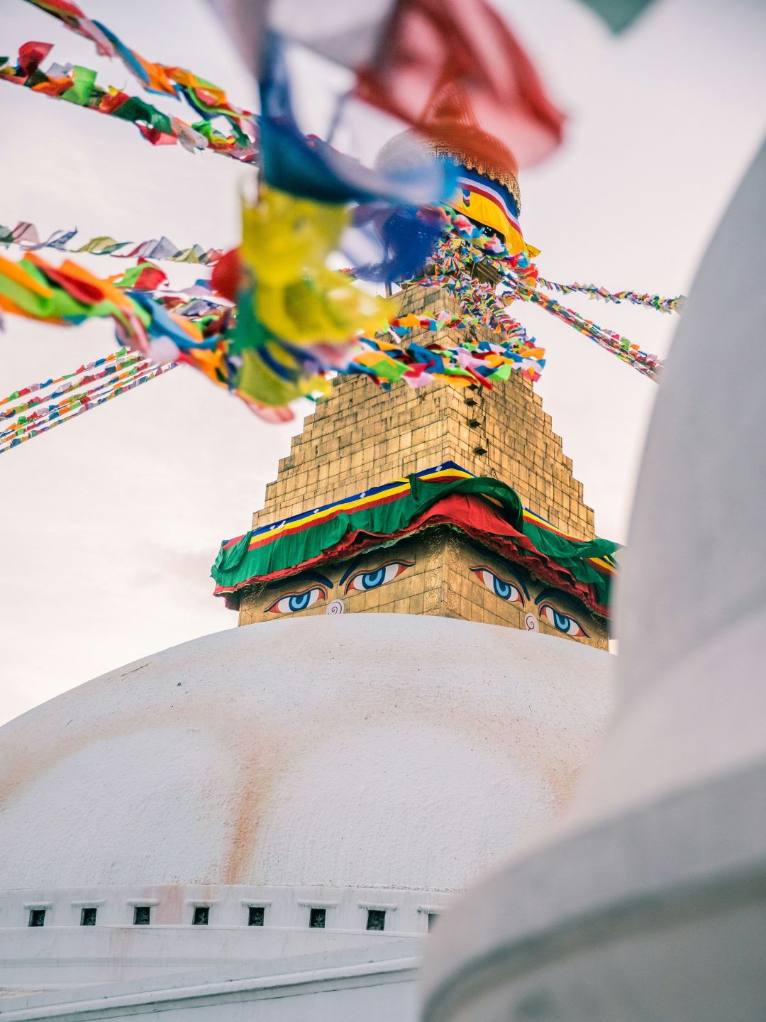 Boudhanath Temple prayer flags, Kathmandu, Nepal