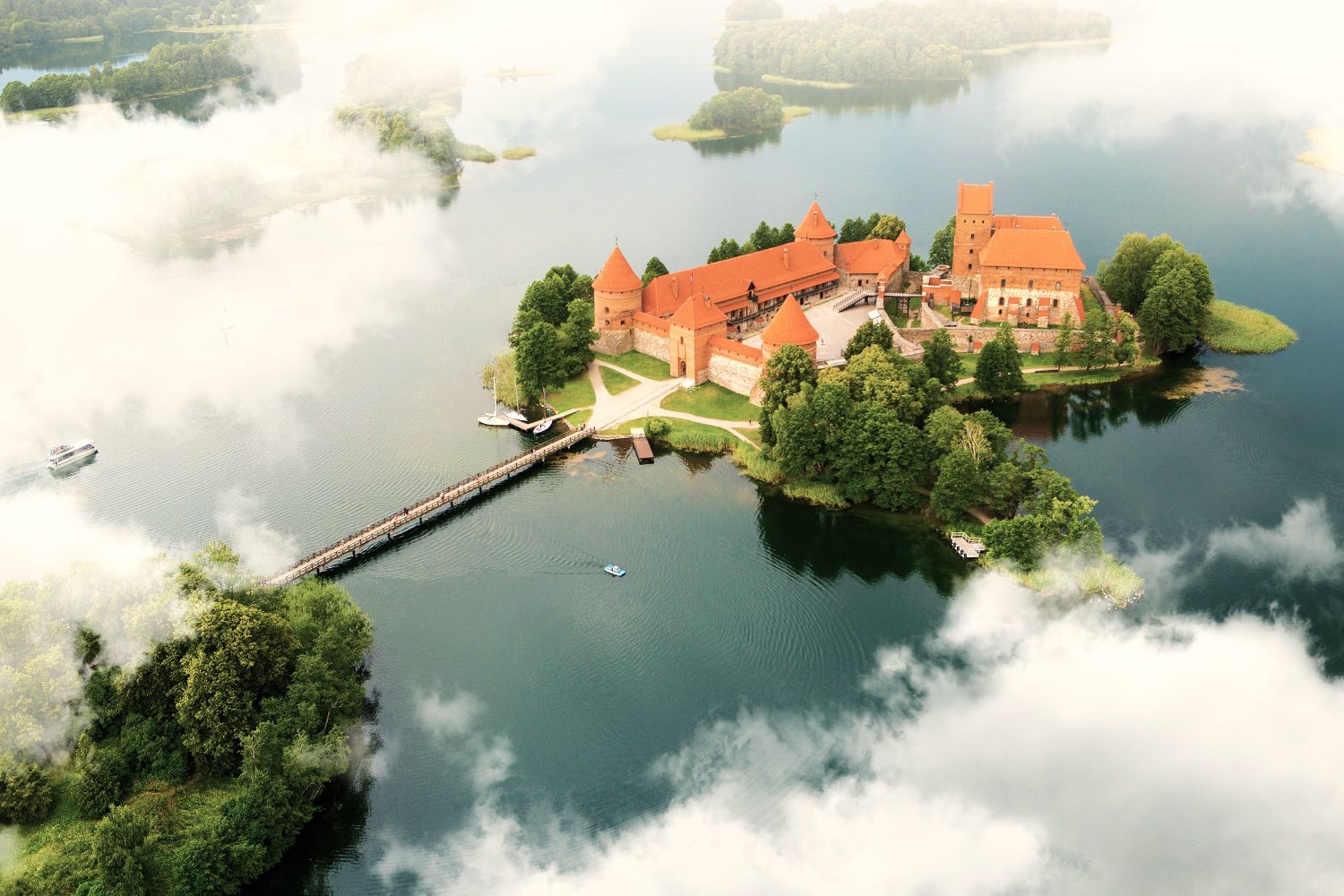 Aerial of Trakai castle, Lithuania