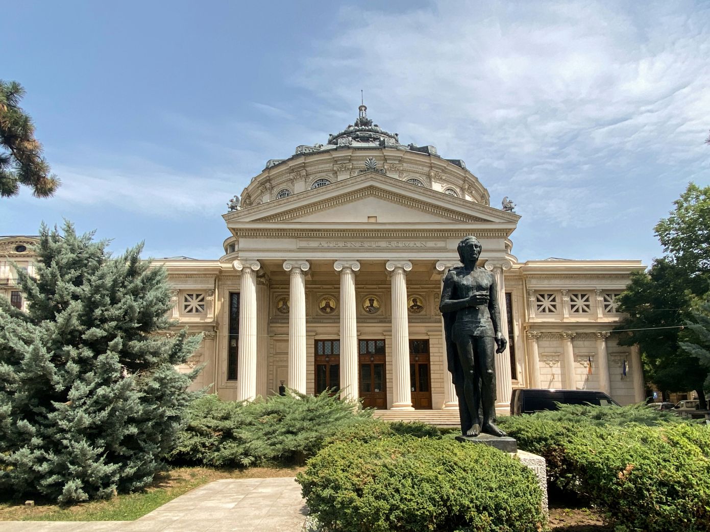 Visiting the Romanian Athenaeum, one of the top things to do in Bucharest