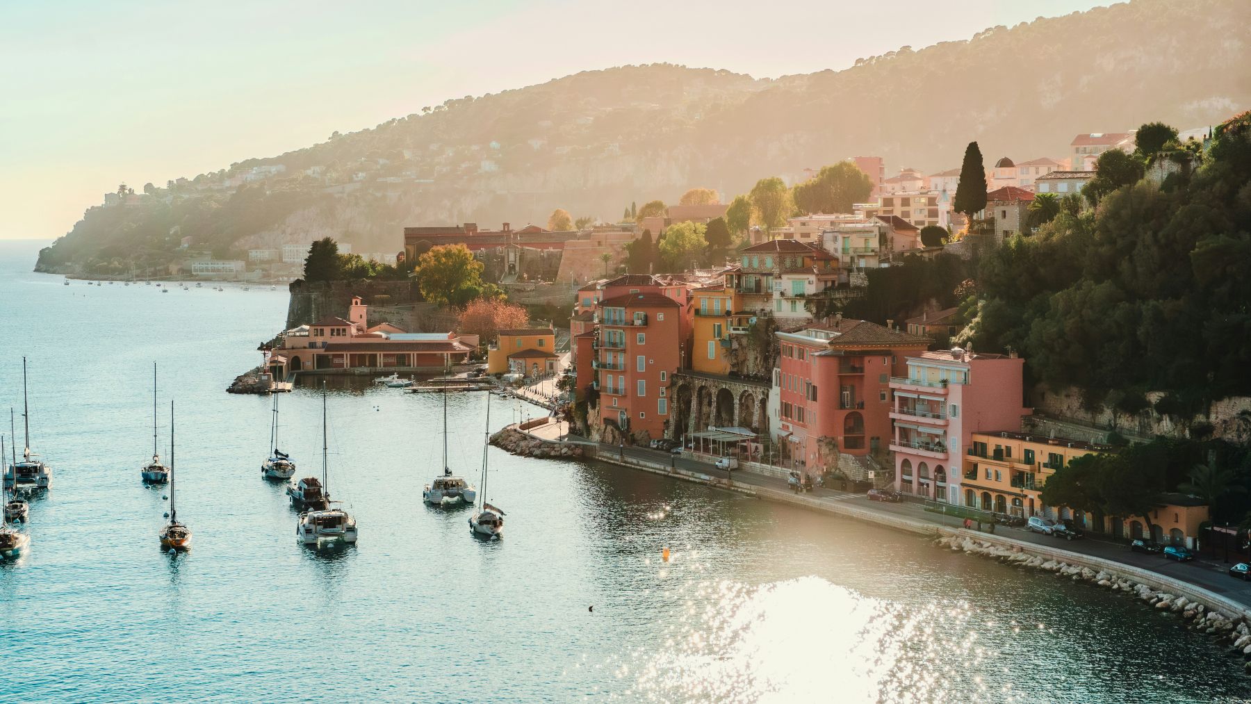 Best time to visit France: coastal Villefranche-sur-Mer in hazy light