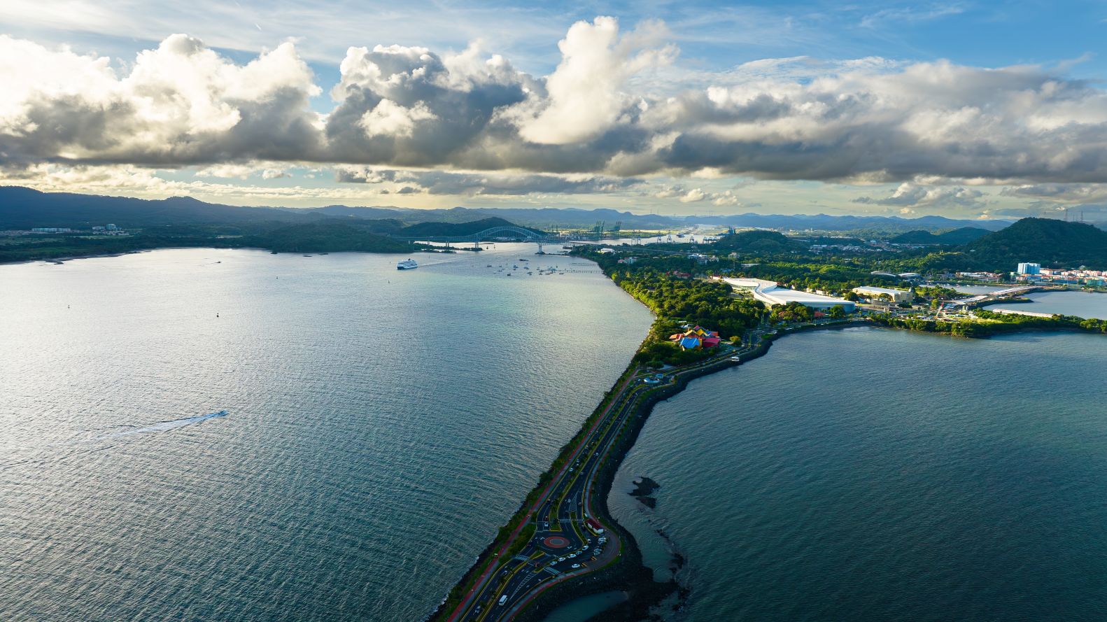 Aerial of the Amador Causeway