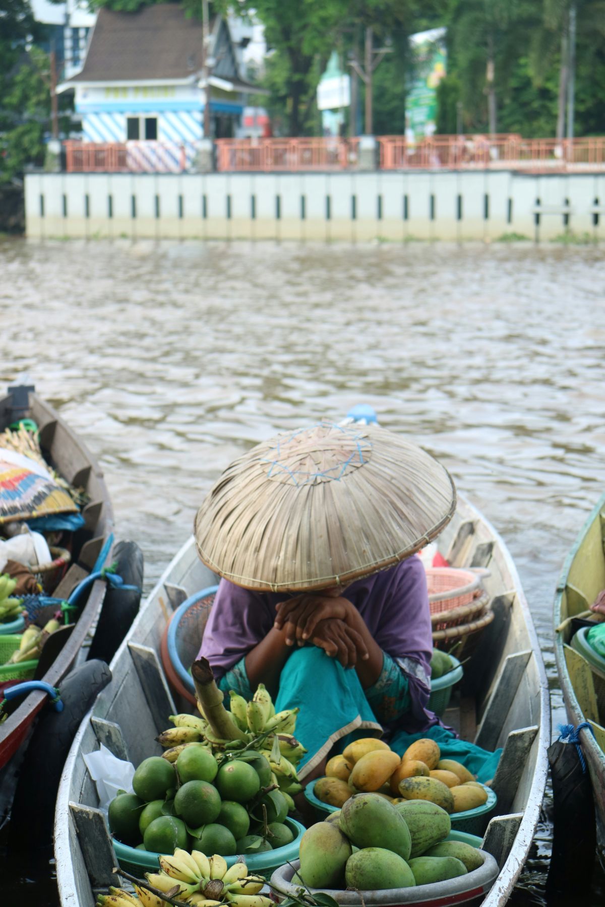 Merchant at a floating market in Banjarmasin, South Kalimantan, Indonesia