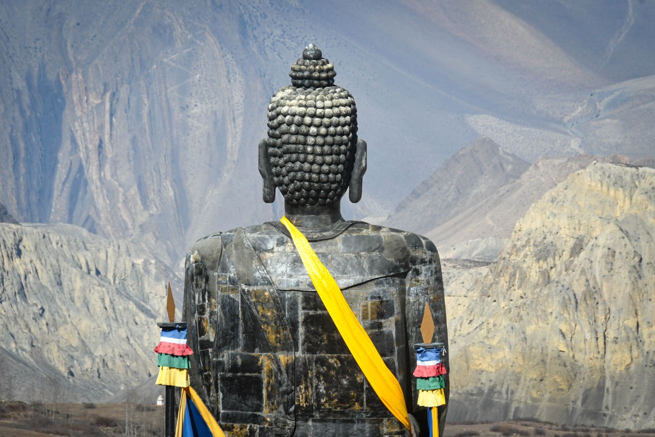 The back of a statue in Nepal's Mustang region