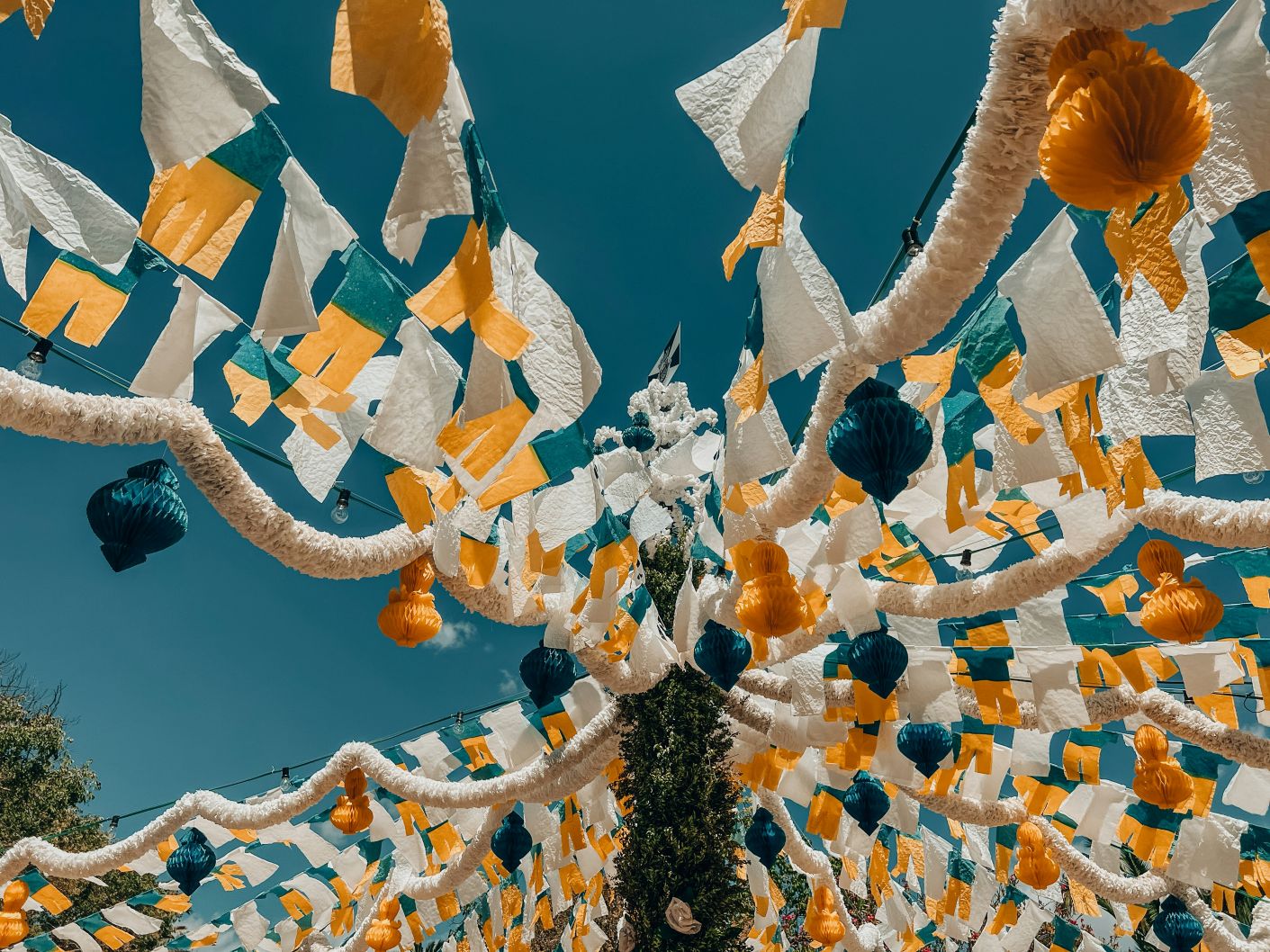 Experience the Iberian Peninsula: festival garlands in Tavira, Portugal