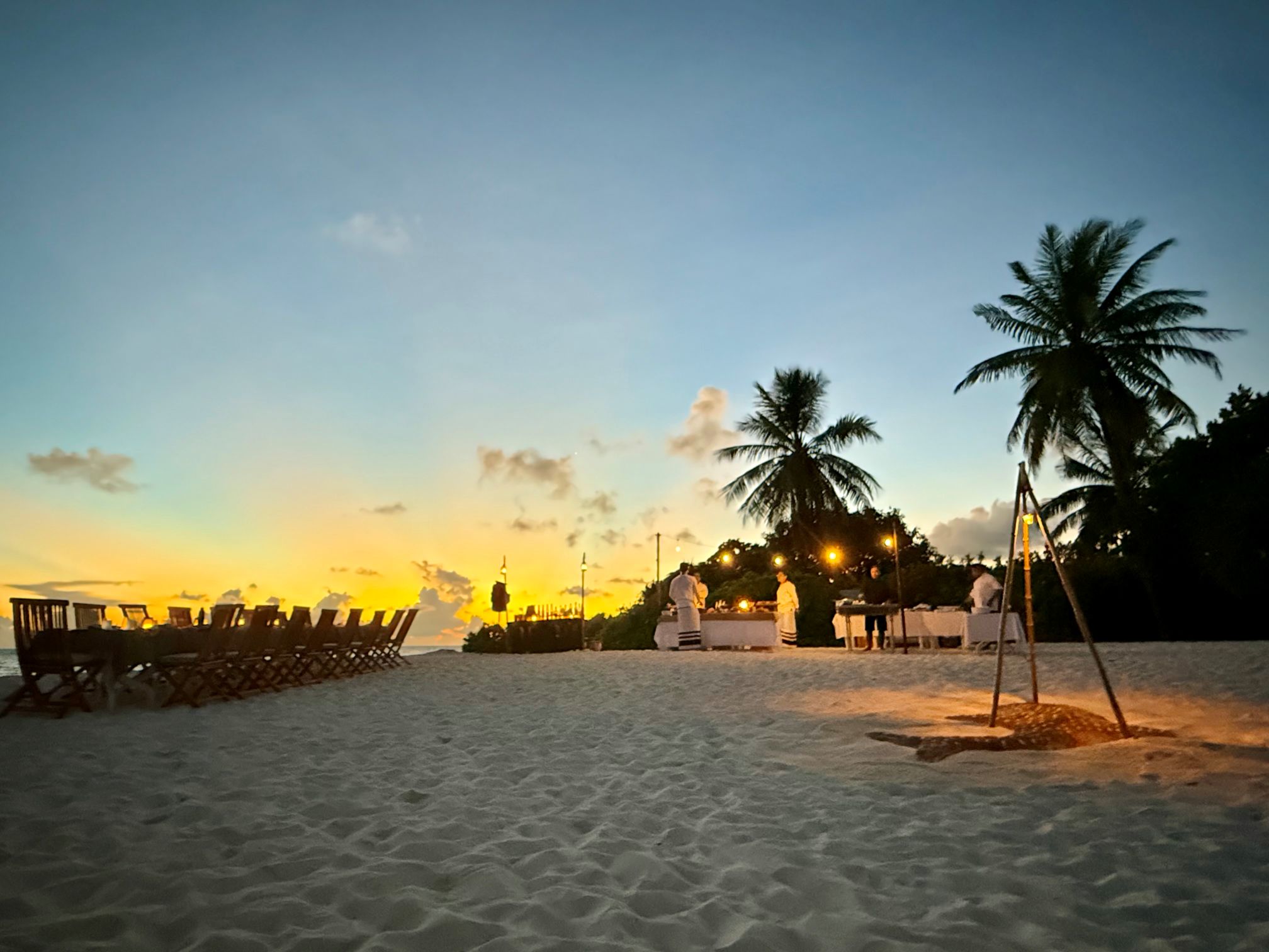 Barbecue dining on a deserted island in the Maldives, one of the most unique foodie travel experiences