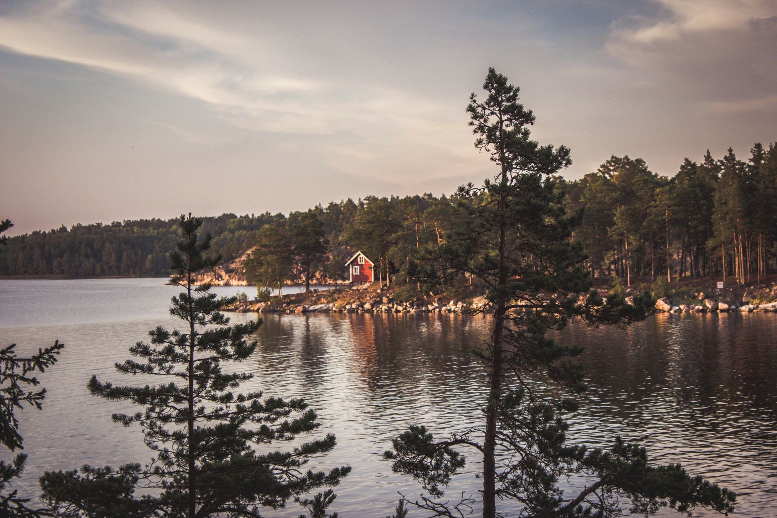 Remote island of Grinda in rural Sweden