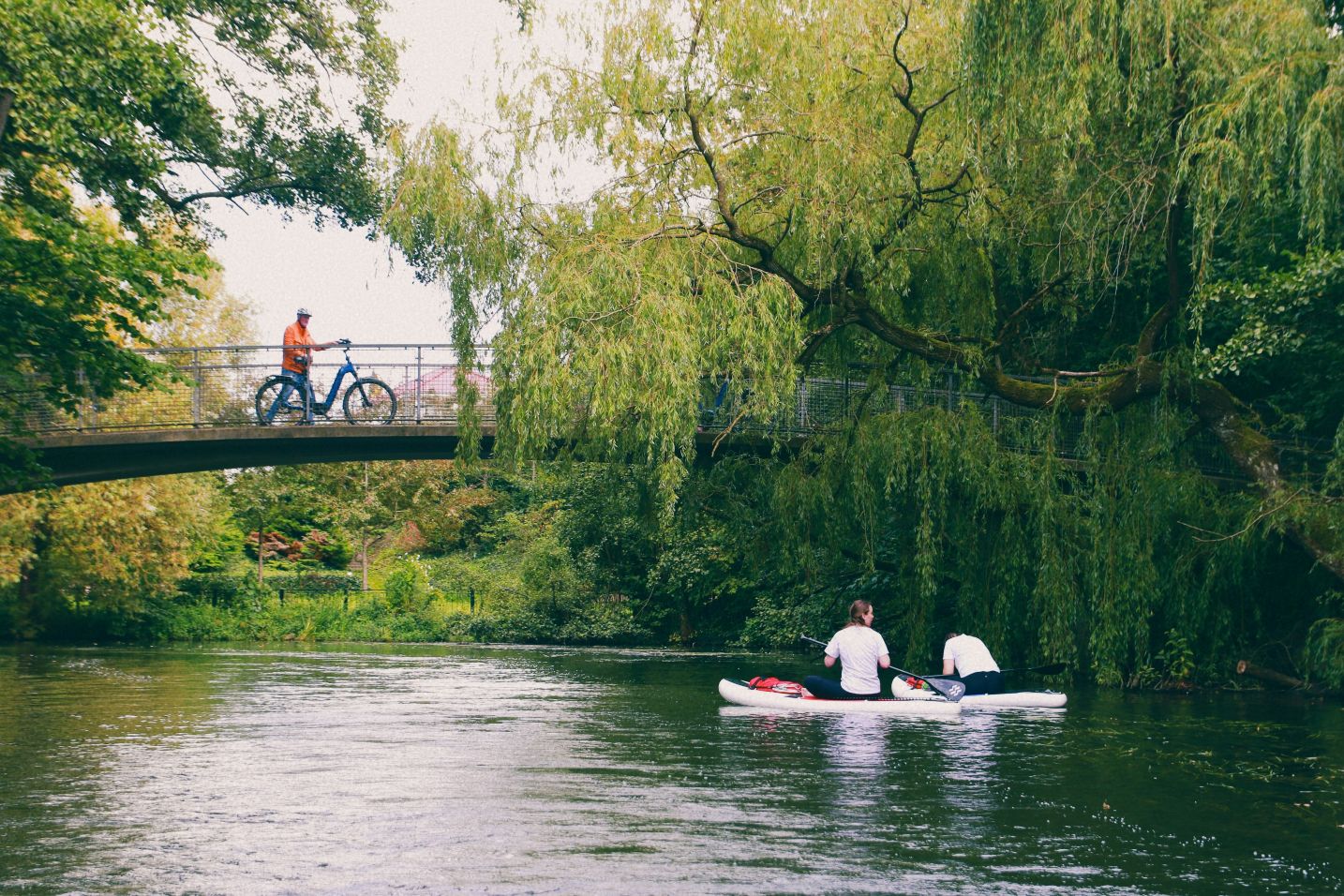 Locals kayaking on the river in Odense