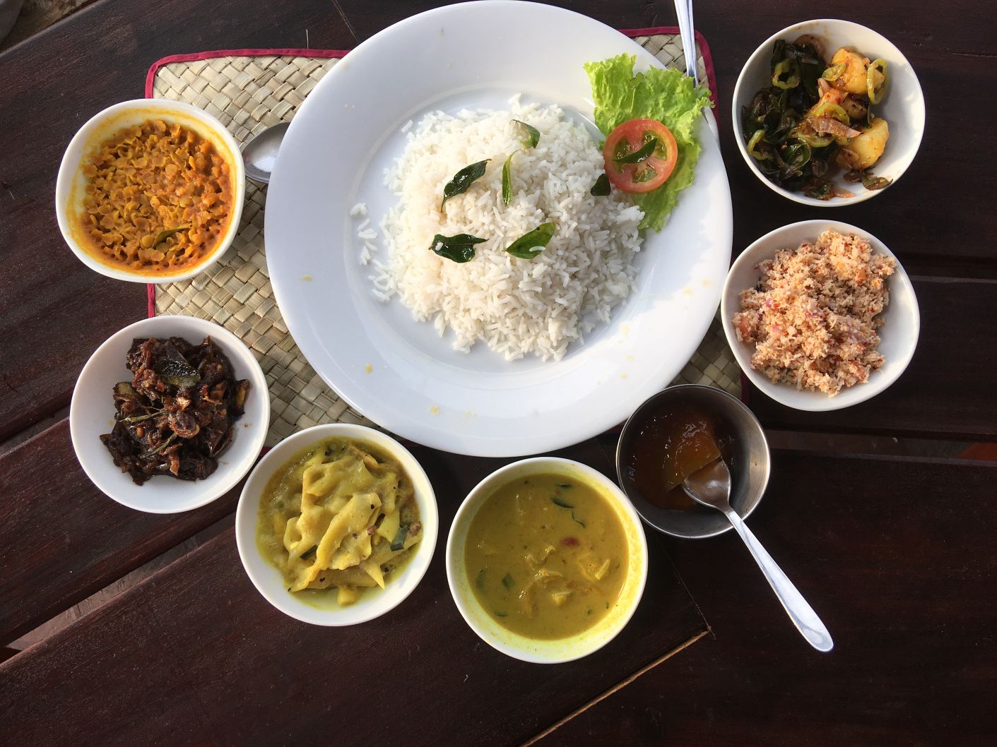 Sri Lankan rice and curry dish