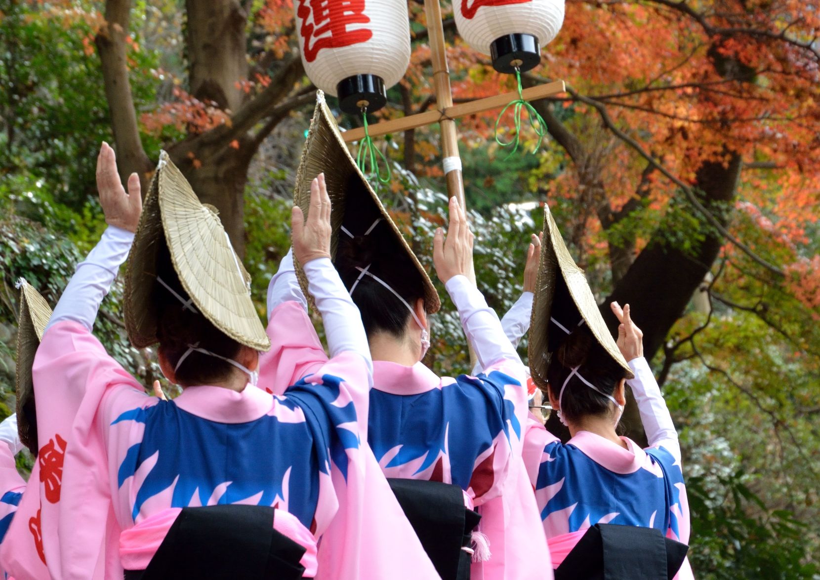 Female dancers dressed in traditional clothing for Awa Odori in Japan, one of the most unique cultural festivals around the world