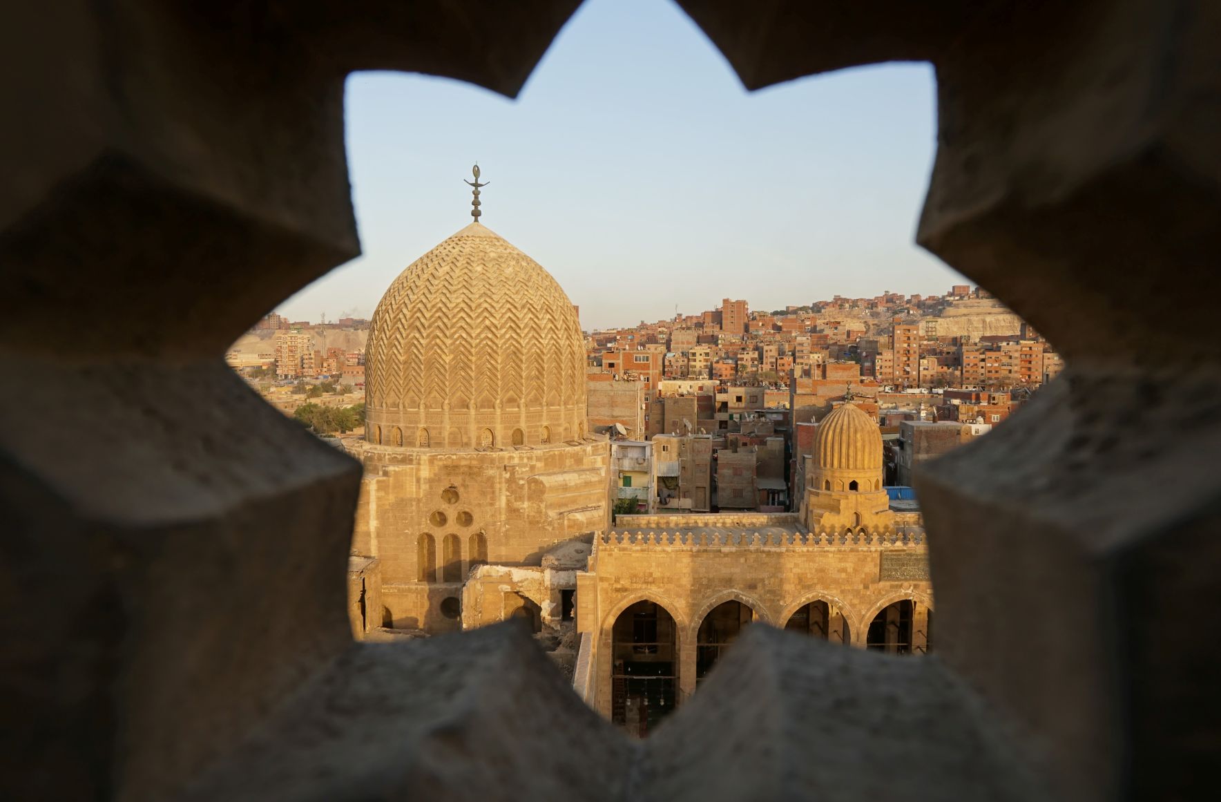 Star-shaped window overlooking the Necropolis in Cairo