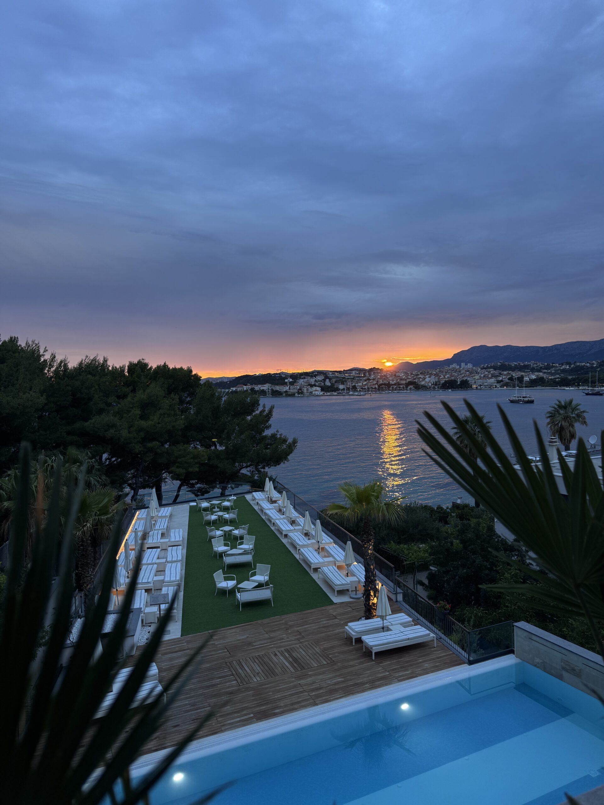 Sunset views from a hotel balcony in Split; Johanna's TravelLocal trip to Croatia