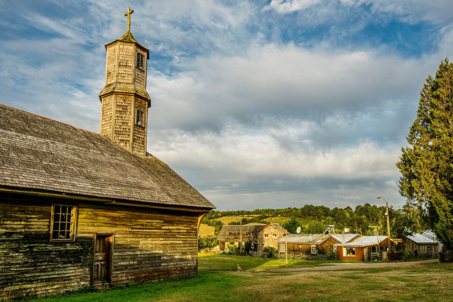 Wooden church on Chiloé island, Chile